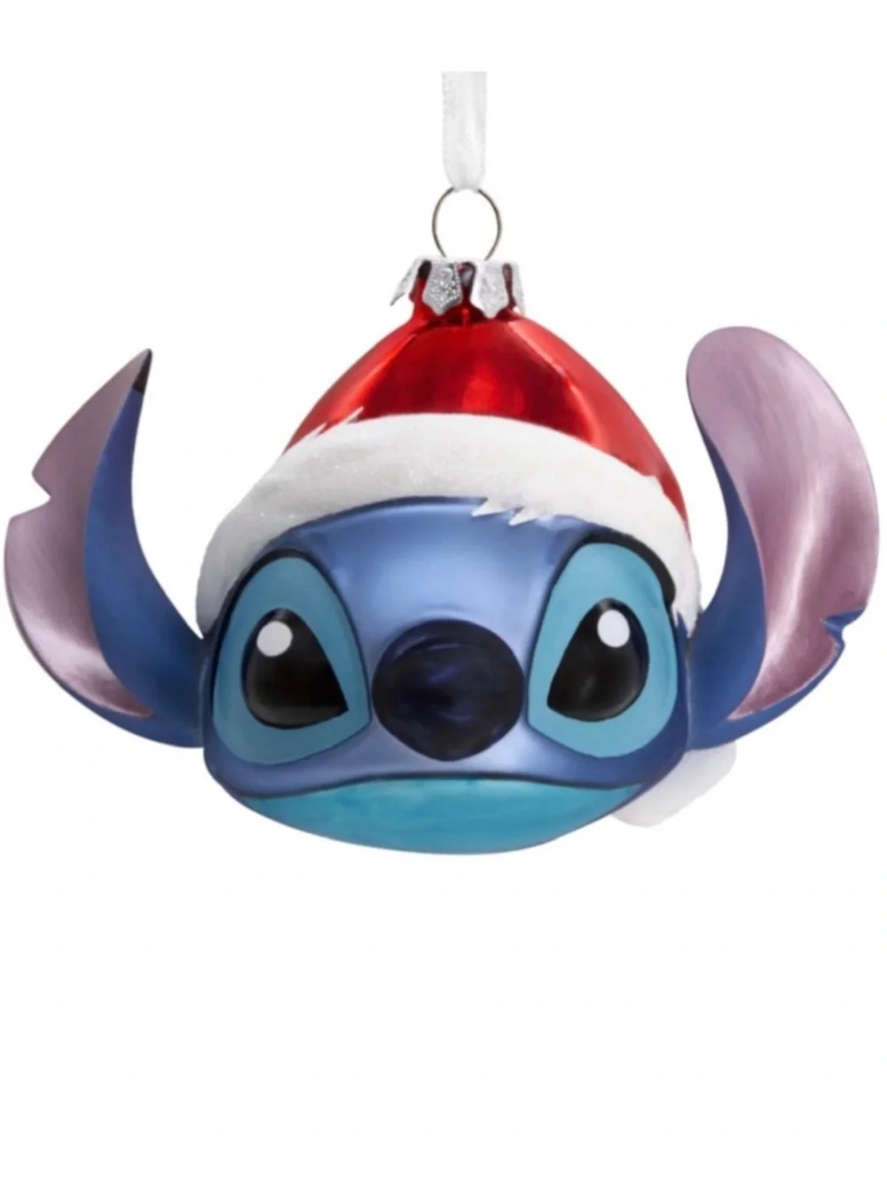 Hallmark Disney's Lilo & Stitch in Santa Hat Blown Glass Ornament (NWT)